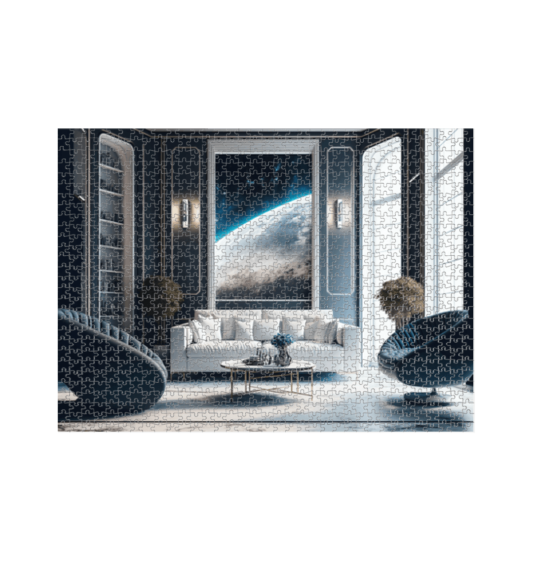 White Outer Space Living Room Jigsaw Puzzle (1000 Piece)