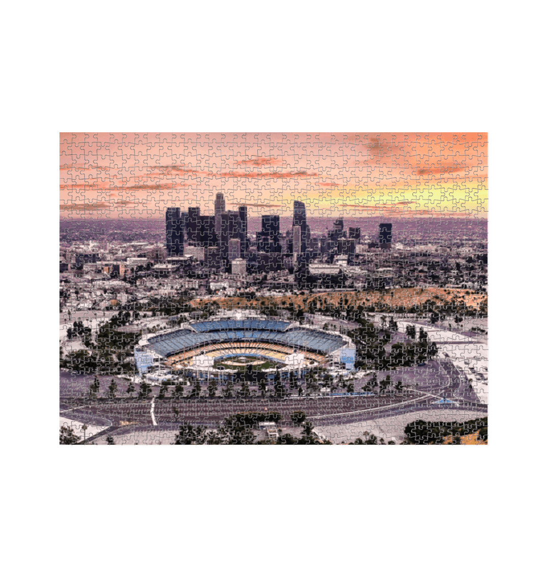 White Los Angeles Baseball Stadium Jigsaw Puzzle (1000 Piece)