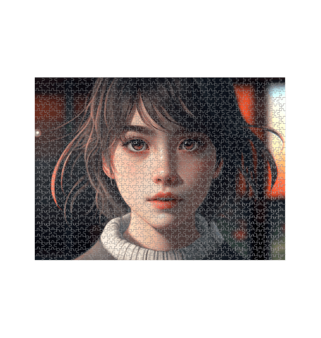 White Anime Girl AI Jigsaw Puzzle (1000 Piece)