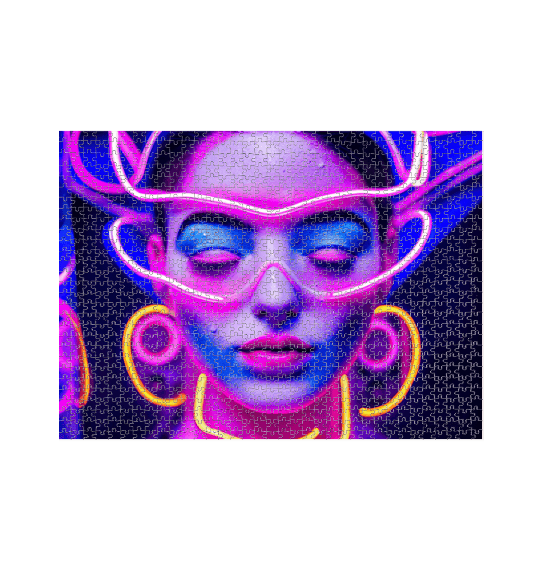 White Neon Girl Jigsaw Puzzle (1000 Piece)