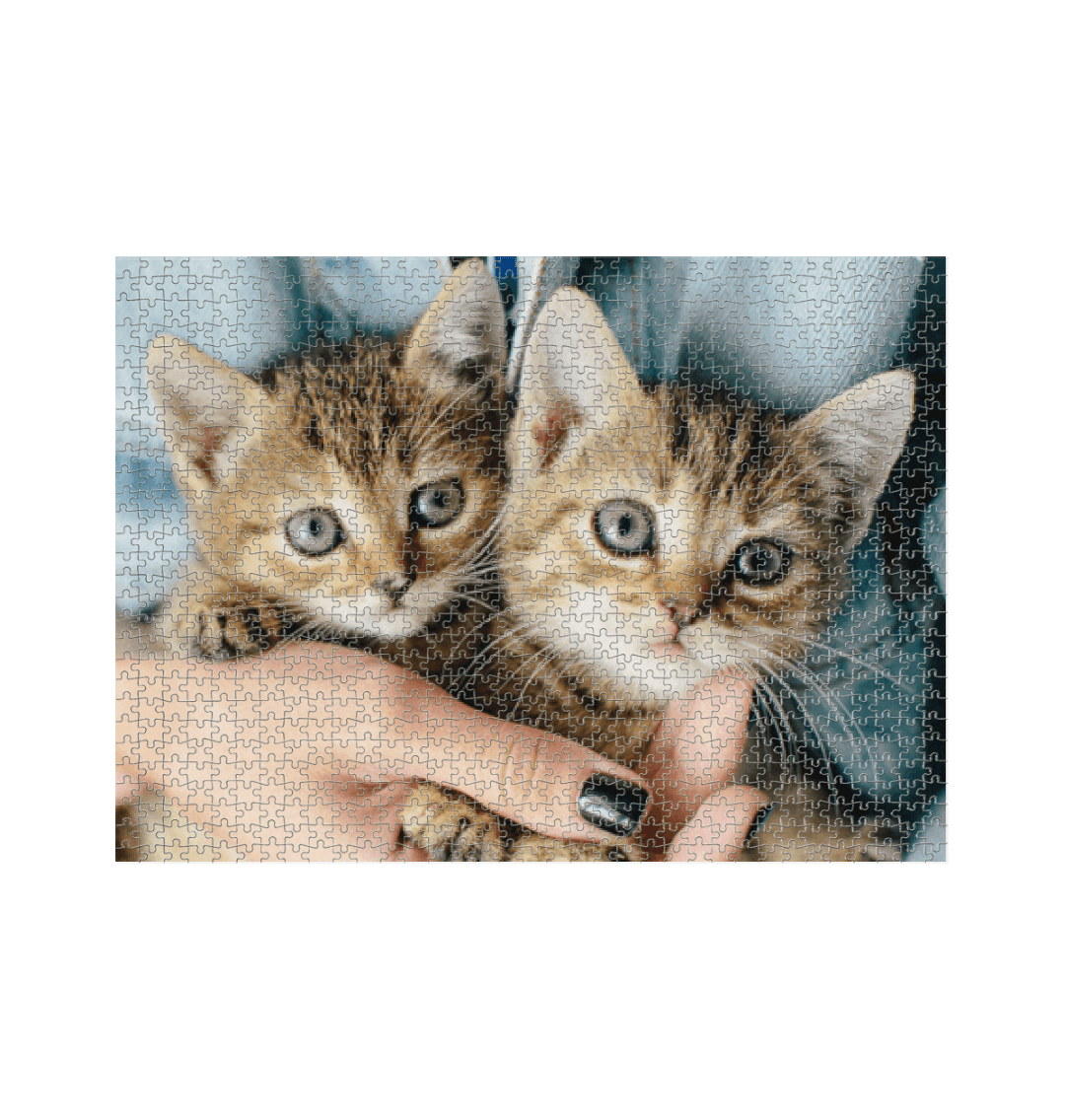 White A Handful of Kittens Premium Jigsaw Puzzle (1000 Piece)