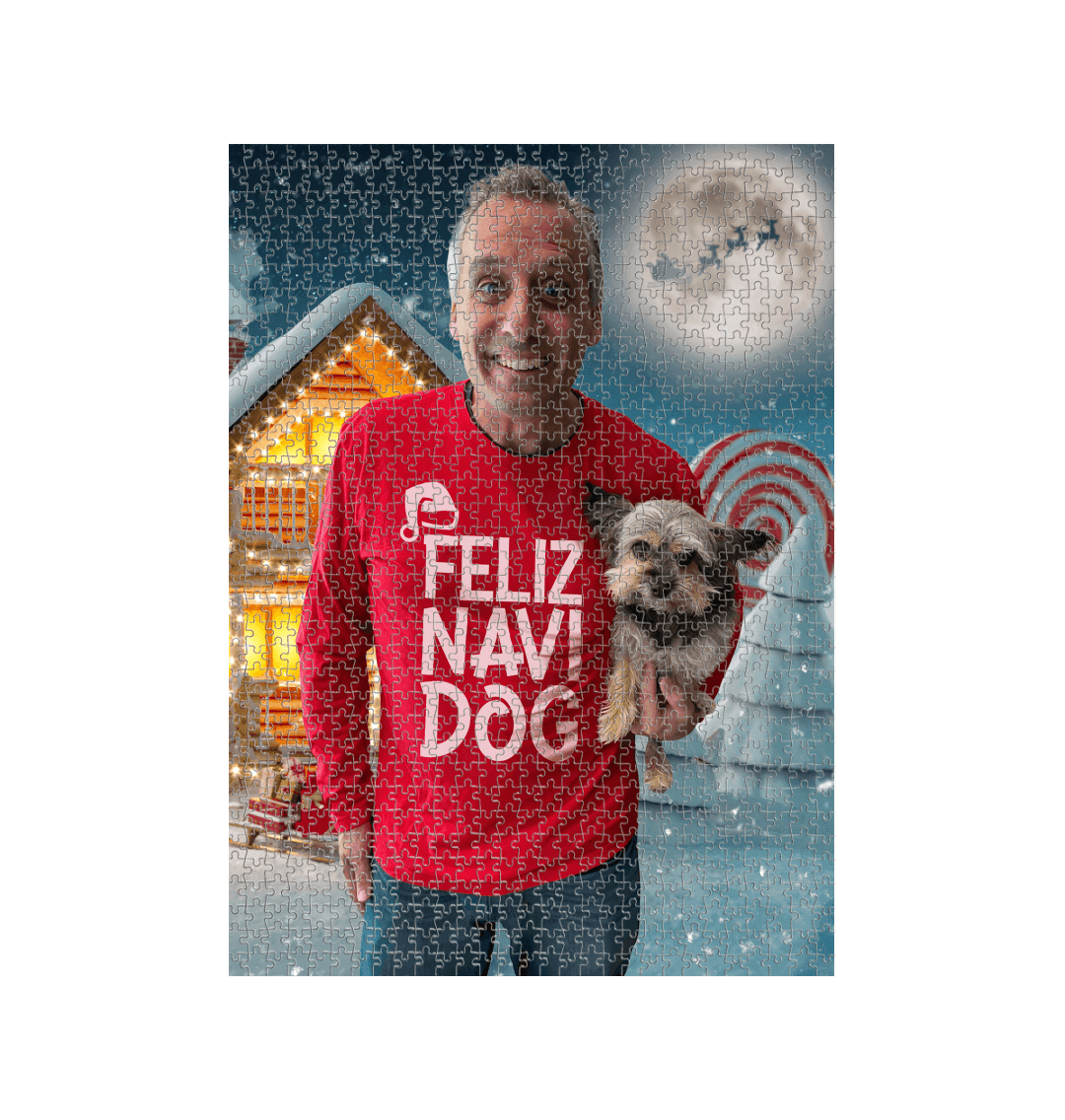 White Joe Gatto Presents Dog Gone Holidays Jigsaw Puzzle (1000 Piece)